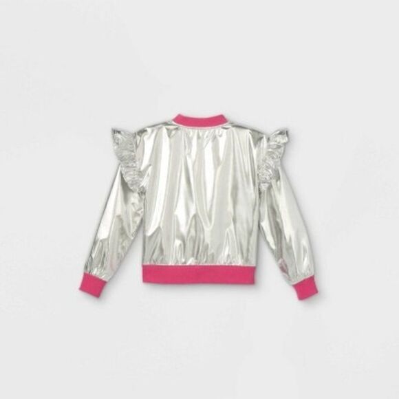 Girls L.O.L. LOL Surprise! Bomber Jacket - Silver NWT - Picture 3 of 4